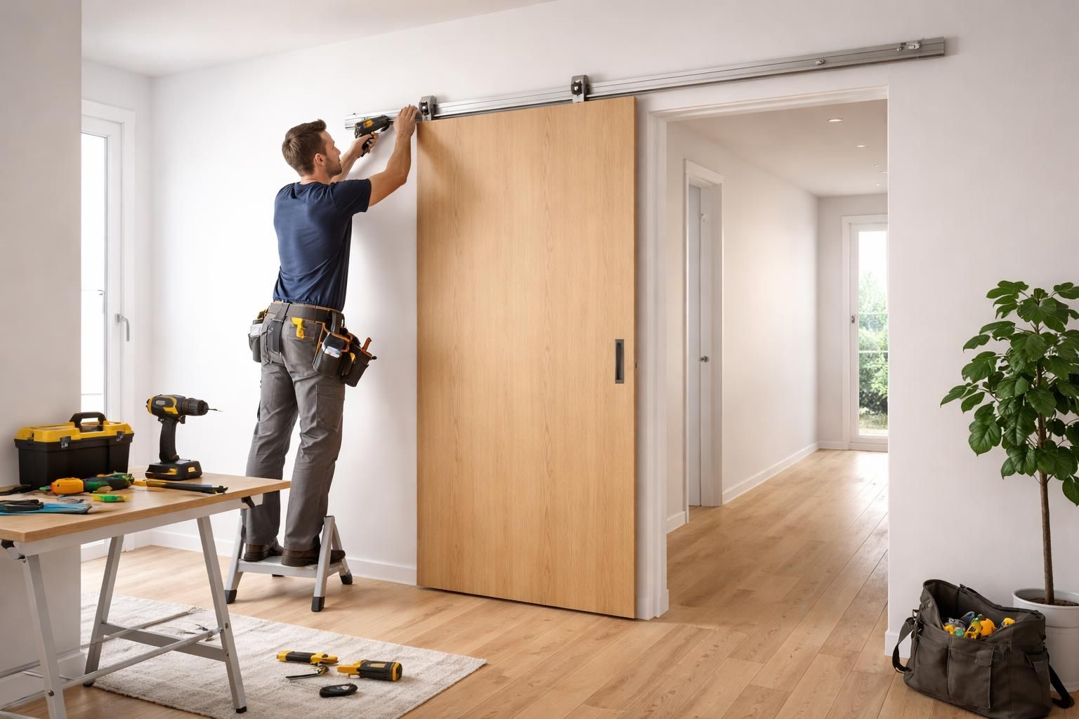 découvrez comment installer une porte coulissante en applique pour optimiser l'espace lors de vos projets de rénovation et gagner de la place facilement.