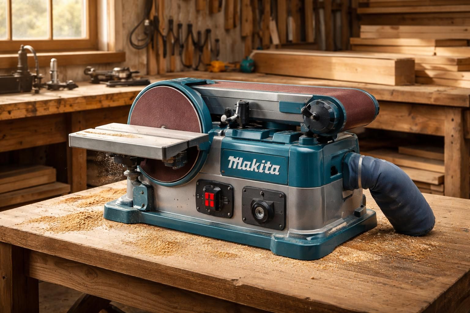 découvrez la ponceuse stationnaire makita, l'outil fixe parfait pour un ponçage précis et efficace dans votre atelier de travail du bois.