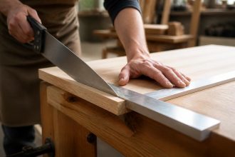 découvrez comment utiliser un plan de travail et une équerre pour réaliser des coupes précises et nettes, indispensables pour des projets de bricolage réussis.