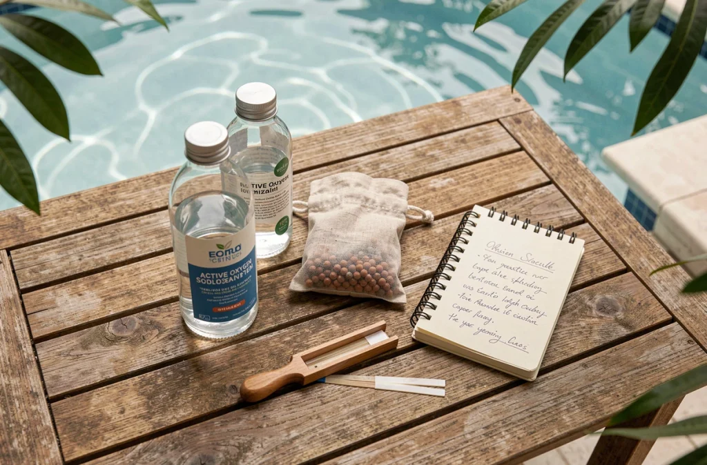 Produits écologiques alternatifs pour traiter et désinfecter l'eau d'une piscine